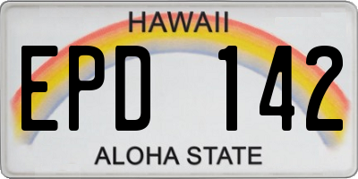 HI license plate EPD142