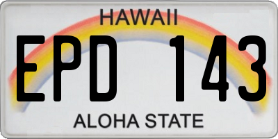 HI license plate EPD143