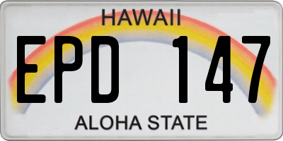 HI license plate EPD147