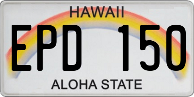 HI license plate EPD150