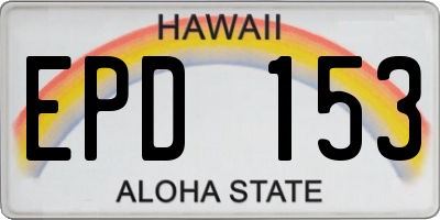 HI license plate EPD153