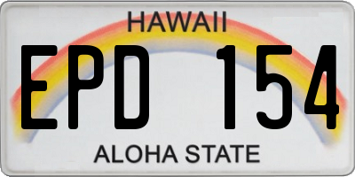 HI license plate EPD154
