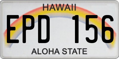 HI license plate EPD156