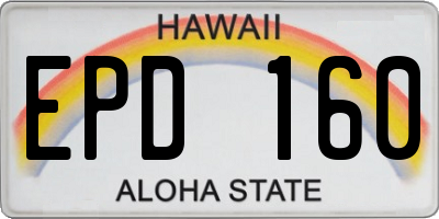 HI license plate EPD160