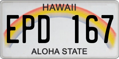 HI license plate EPD167