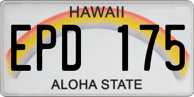 HI license plate EPD175