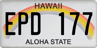 HI license plate EPD177