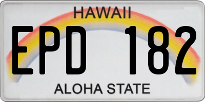 HI license plate EPD182