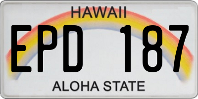 HI license plate EPD187