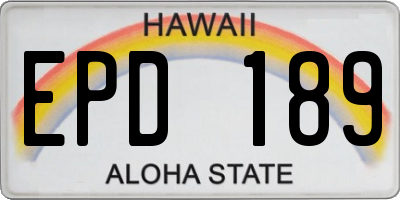 HI license plate EPD189