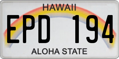 HI license plate EPD194