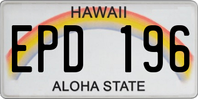 HI license plate EPD196