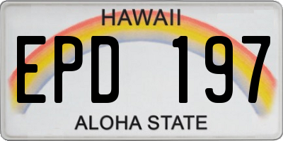 HI license plate EPD197