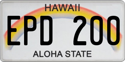 HI license plate EPD200