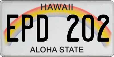 HI license plate EPD202