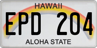 HI license plate EPD204