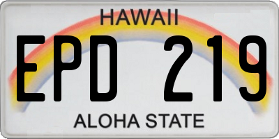 HI license plate EPD219