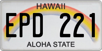 HI license plate EPD221