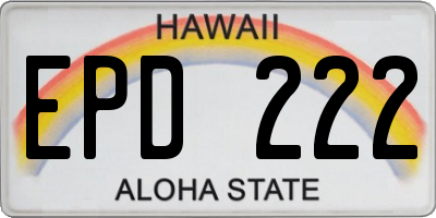 HI license plate EPD222
