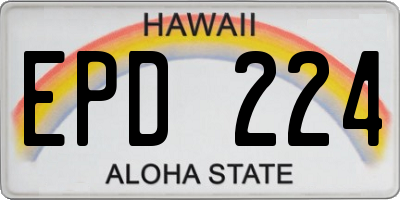 HI license plate EPD224