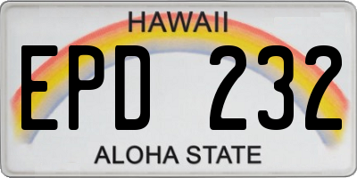 HI license plate EPD232