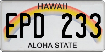 HI license plate EPD233