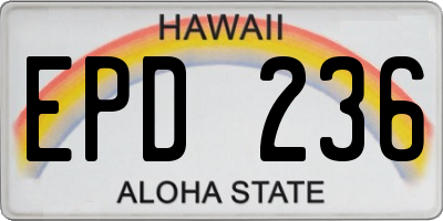 HI license plate EPD236