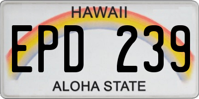 HI license plate EPD239