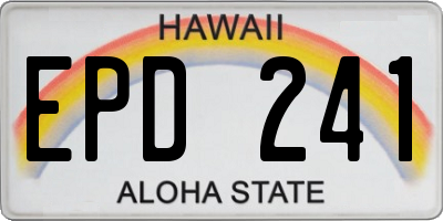 HI license plate EPD241