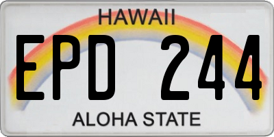 HI license plate EPD244