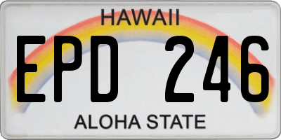 HI license plate EPD246