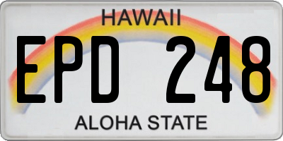 HI license plate EPD248