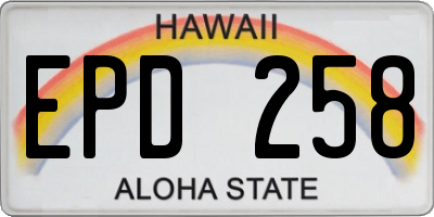 HI license plate EPD258