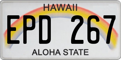 HI license plate EPD267