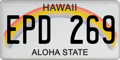 HI license plate EPD269