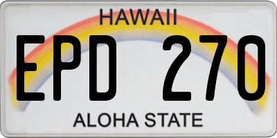 HI license plate EPD270