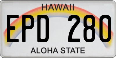 HI license plate EPD280