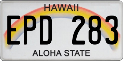 HI license plate EPD283