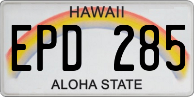 HI license plate EPD285
