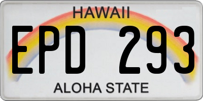 HI license plate EPD293