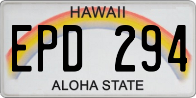 HI license plate EPD294