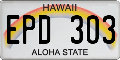 HI license plate EPD303