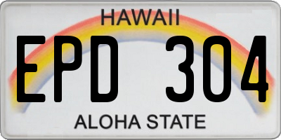 HI license plate EPD304