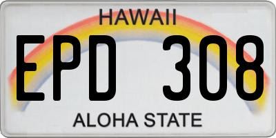 HI license plate EPD308