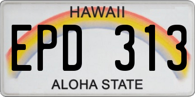 HI license plate EPD313