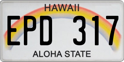 HI license plate EPD317