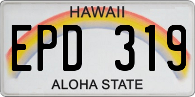 HI license plate EPD319