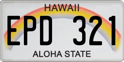 HI license plate EPD321