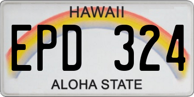 HI license plate EPD324