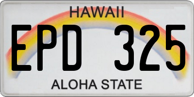 HI license plate EPD325